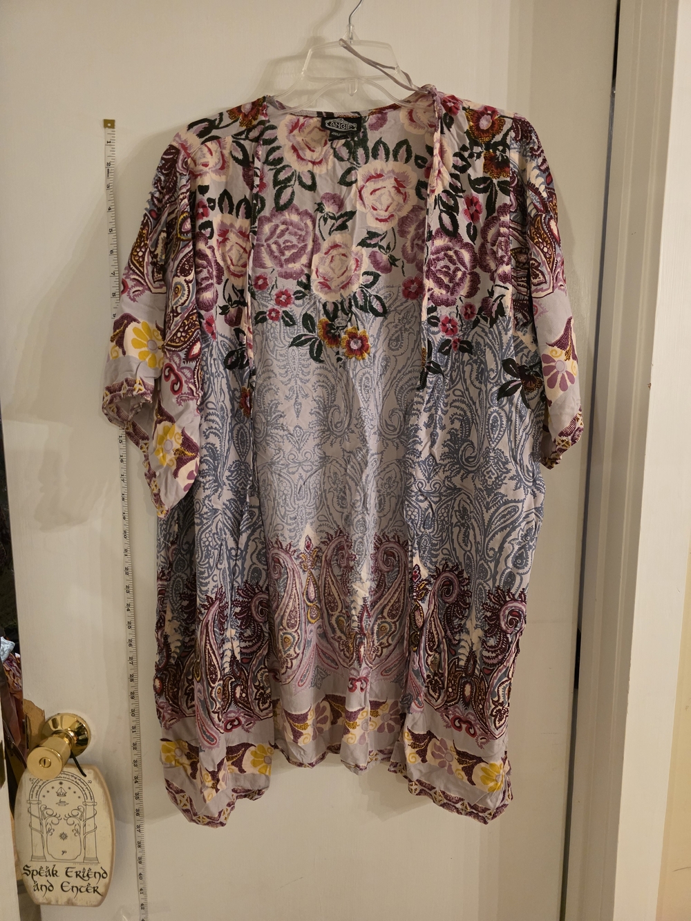 Angie Floral Paisley Kimono Cardigan - Lavender, Cream & Green